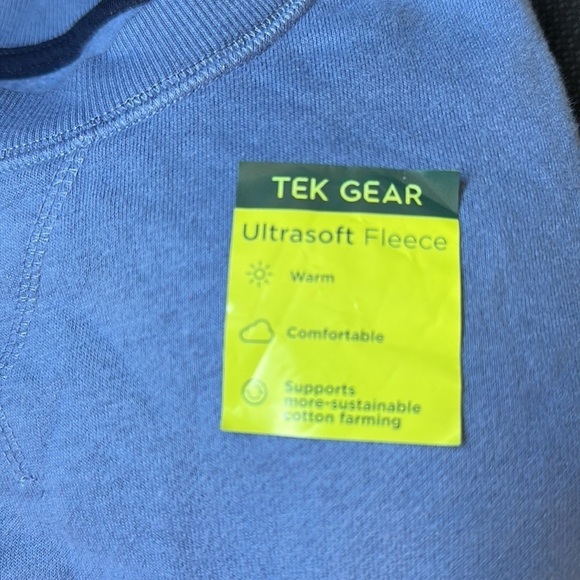 Tek Gear Women's Ultrasoft Fleece Sweatshirt Thumb Hole Cuffs Blue Small - Picture 4 of 5